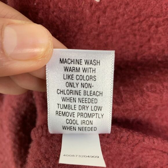 Croft & Barrow Sports Womens Fleece Cardigan Sweater Plus Sz 1X Snowman Mahogany - Picture 9 of 9